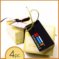 Corporate event favor box with standard gold loop: chocolate truffles - handmade, all natural, gluten-free chocolate truffles