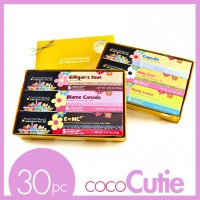 CocoCutie chocolate truffle set. Contains 5 pc truffle box each of Cupcake, Holy Cow, Hang Loose, Gilligan's Fave, Blame Canada, and E=MC Squared.