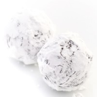 Santa's Addiction: dark chocolate truffles with double peppermint and rolled in peppermint sugar