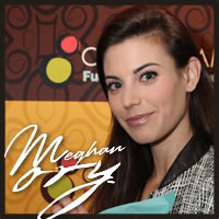 Meghan Ory tasting America's best chocolate truffles at the Emmys Meghan Ory tasting America's best chocolate truffles at the Emmys