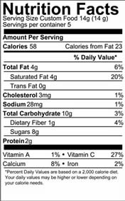 nutrition information